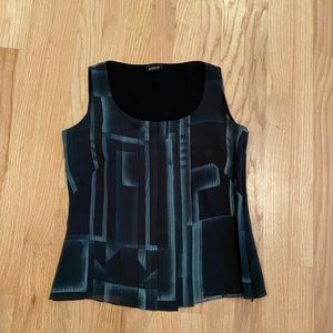 Akris green/black silk  top